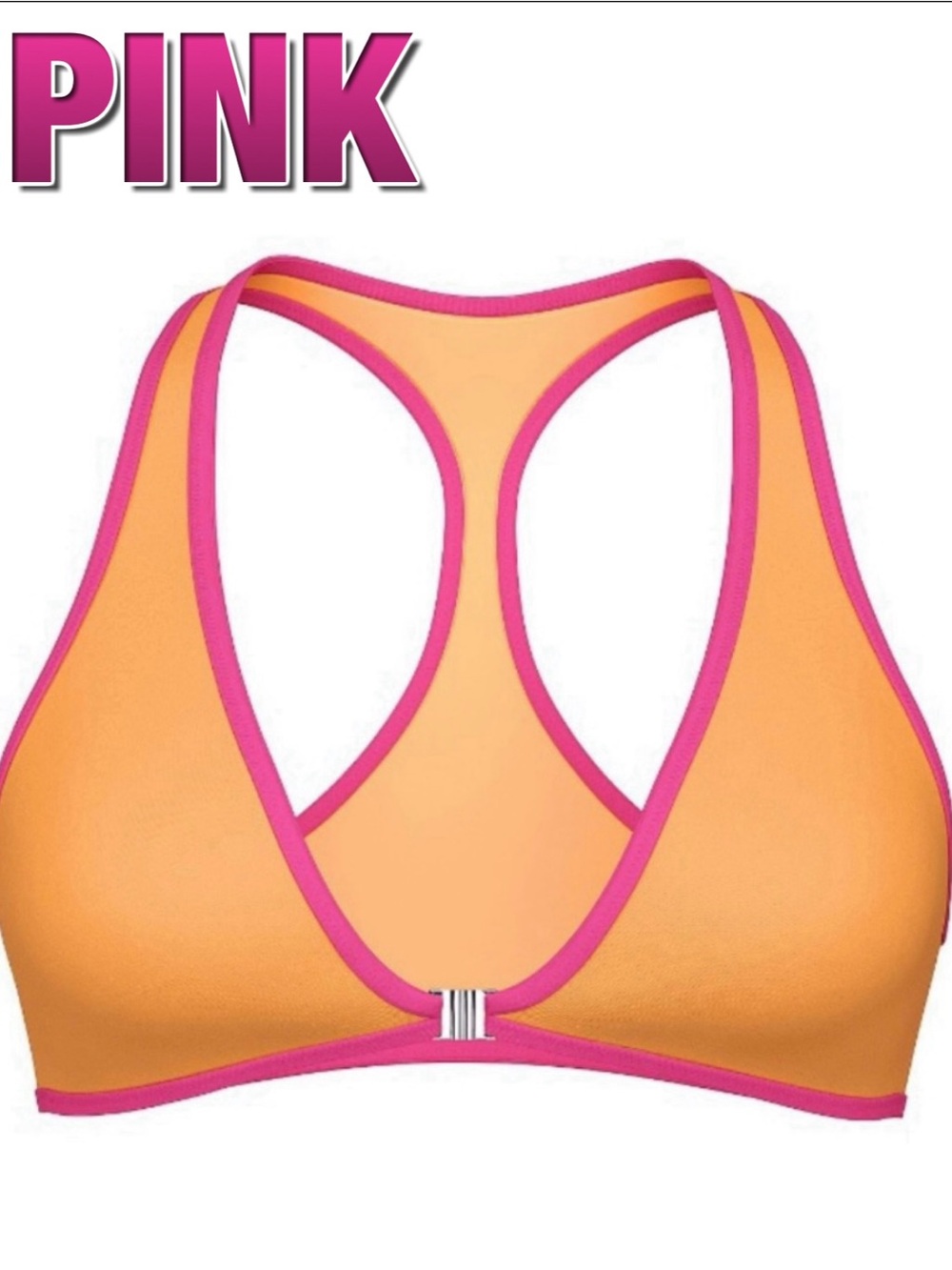 Victoria Secret PINK Swim Plunge Racerback Bikini Top NWT M